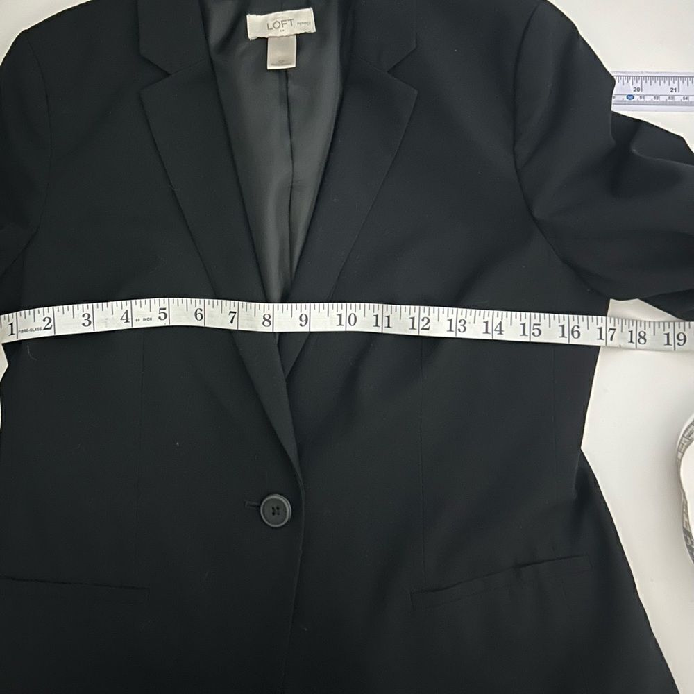 Loft Black Lined Single Button Blazer Size Small - image 8